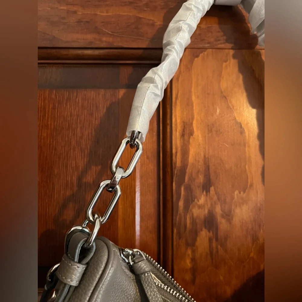 Kate Spade NWT Mulberry Street Vivian Hobo Bag Pebbled Leather Gray - Picture 4 of 8